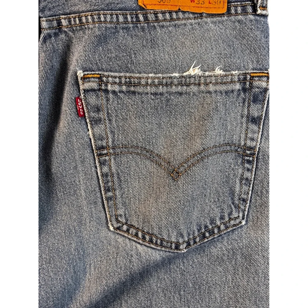 Levis 505 Vintage Regular‎ Fit Straight Leg Jeans Mens W33 L30 Medium Wash Blue